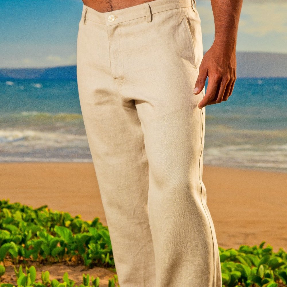 Island Import Almafi Linen Pant, Natural, 32